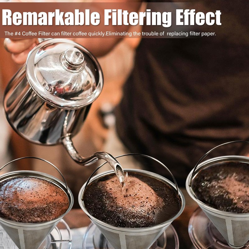 #4 Coffee Filter Stainless Steel Coffee Filter Reusable Coffee Filter