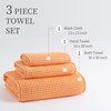 MICROFI New Microfiber Waffle Bath Towels, 3 Pieces, Oversized, Soft,