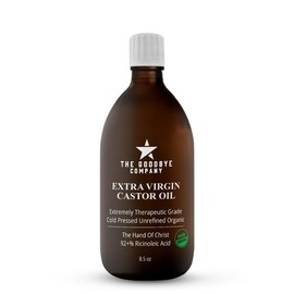 The Goodbye Company 100% Pure Castor Oil Medium 8 Fl oz Bottle - USDA Certified Organic, Cold Pressed & Unrefined, Hexane-Free - 8 Fl oz Body Care Pack - Oil Type: Extra Virgin Castor Oil
