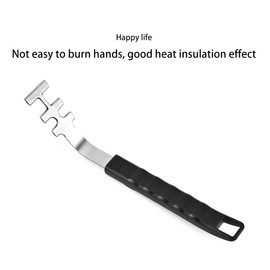 Cooking grate lifter, stainless steel head grill grate lifter, long handle, culinary modular cooking grate lifter, easy lifting of hot and dirty grill grates, 25.7 cm, for all barbecues with culinary