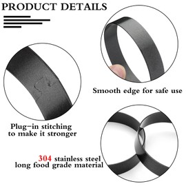 Non Stick Crumpet Rings Set of 4 Stainless Steel Cooking Rings for English Muffins Ring for Baking Fluffy Muffins, Eggs Poachers, Pancakes, Pastry