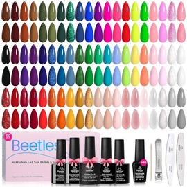 Beetles Fall Gel Nail Polish Set Soak Off UV LED Nail Gel for Autumn Winter Manicure Nail Art Gifts for Women Long-Lasting Gel Polish:_60 Colors 5ml Perfect Gel Nail Polish Set