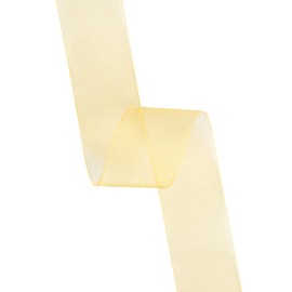 Joycrosso 1-1/2 Inch Yellow Gold Shimmer Sheer Organza Ribbon Sheer Chiffon Ribbon 50 Yards-Roll Multiple Colors Available for Gift Wrapping Wedding Events Christmas Décor