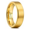 King Will 6mm Gold Plated Tungsten Wedding Band Engagement Ring