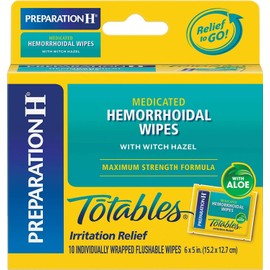 Preparation H Totables Irritation Relief Wipes 10 Each (Pack of 4)