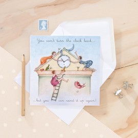 Berni Parker Ladies Birthday Card - You can't turn the clock back.but you can wind it up again