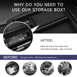 BILOPER Center Console Organizer for Toyota Tacoma 2016 2017 2018 2019 2020 2021 2022 2023 Accessories Armrest Hidden Storage Box Secondary Insert Tray