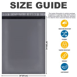 24 x 36 Inch Large Mailing Bags, Postage Bags for Clothes, Packaging Bags, Parcel Bags for Posting Clothes, Postal Bags, Shipping Bags, Delivery Bags for Parcels (5, 24 x 36 Inches)