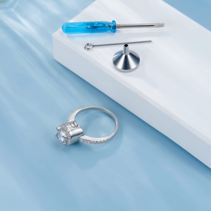 Sterling Silver Urn Ring For Ashes - Women Cremation Memorial