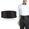 QEXUJOW Cummerbunde Mens Adjustable Satin Belly Belt Black Formal