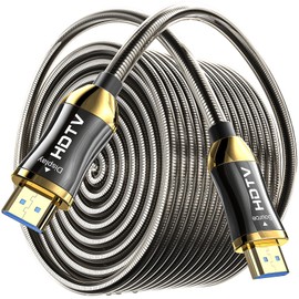 SMICEM 8K HDMI Fibre Optic Cable 10 m, Steel Armour Optical HDMI 2.1 Cable 48 Gbps Ultra High Speed, In Wall CL3 Rated, AOC 8K @ 60Hz, 4K @ 120Hz/144Hz Dynamic HDR eARC Dolby HDCP2.2 Compatible with