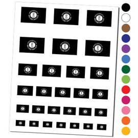 Kentucky State Flag Temporary Tattoo Water Resistant Fake Body Art Set Collection - Black (One Sheet)