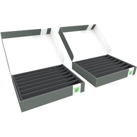 Feldherr Storage Box FSLB055 for model railway locomotives, wagons and vehicles - 7 slots for TT gauge vertical, Amount:2 pcs.