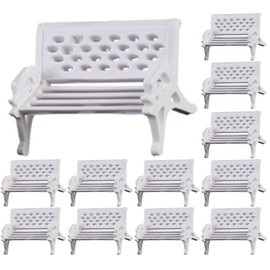 NUOBESTY 20Pcs Mini Dollhouse Furniture Toys Miniature Doll House Benches Small Park Bench Models Decors Micro Fairy Garden Benches Statue Ornaments for Dollhouse Furniture