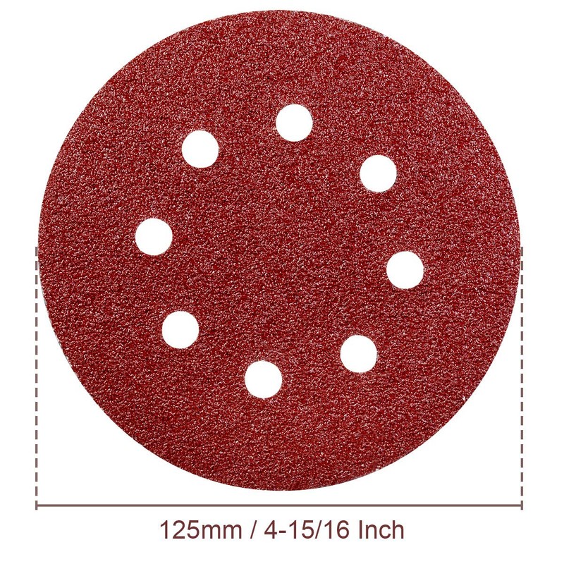 YoiYee 40 Grit Sanding Discs, 125mm/5-Inch with 8 Holes -