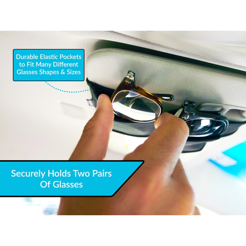 Sunny Sleeve Sunglasses Holder for Car Visor – Dual Storage