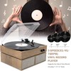 LP&No.1 Wireless Turntable with Stereo Speakers, 3-Speed Vintage Belt-Drive with