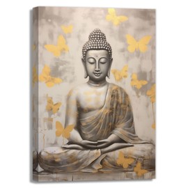 OAAPITI Buddha Wall Art Vintage Buddha Painting Print For Living Room Bedroom Yoga Room Buddhist Meditation Room Home Decorations(Artwork-3,12"x18")