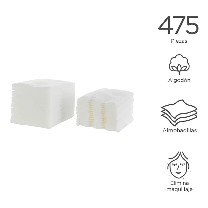 Almohadillas de Algodón Miniso Blancas Doble Cara 400 Piezas Suaves