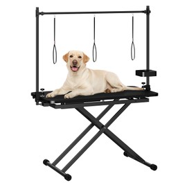 ROOMTEC 47 Inch Dog Grooming Table,Adjustable Height Pet Grooming Table,with Tool Organizer, Anti Slip Tabletop,Easy to Move
