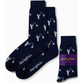 Calcetines para él | Calcetines divertidos regalo para ella | Calcetines de regalo feliz para papá | Calcetines para mamá, Pescador, One Size-Medium