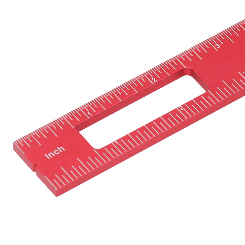 8in Woodworking Marking Ruler Multifunctional Aluminum Alloy Portable Woodworking Scribing
