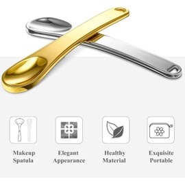 WUERKIYA 8 Pieces Mask Spatulas Metal Makeup Spatula Applicator Cosmetic Spatulas Mini Beauty Scoop Facial Cream Mask Spoon for Mixing and Sampling