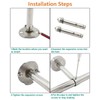 2 Pack Ceiling Mount Bracket, Stainless Steel Wardrobe Pipe Bracket