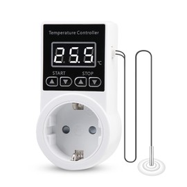 Thermostat Sockets Digital Temperature Controller: Heating Thermostat with NTC Probe for Heating Heating Devices, Digital Thermostat Socket for Greenhouse, Aquarium Heating Cooling (1)