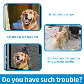 LCGAOYA RV Entry Screen Door Protector Grille for Dogs, Adjustable RV Screen Door Guard 20Inch High - Fits Door Widths 22" - 31.5", RV Door Camper Screen Door Grill, Black-20Inch High