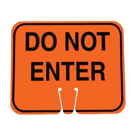 Cortina 03-550-DNEG ABS Plastic Traffic Cone Sign, Legend "DO NOT ENTER", 11" Width x 13" Height, Black on Orange