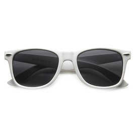 zeroUV Classic Eyewear 80's Retro Large Horn Rimmed Style Sunglasses (White)