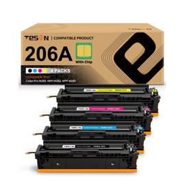206A M283fdw Toner Cartridges 4 Pack Set with Chip Compatible Replacement for HP 206A W2110A W2111A W2112A W2113A for HP Color Pro MFP M283fdw M283cdw M282nw Pro M255dw M255nw M255 M283 Printer Ink