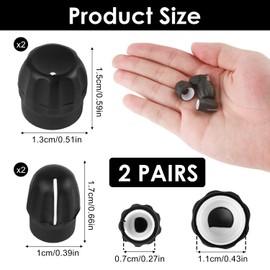 QYHON 2 Paar Lautstärkeregler & Kanalwahlknöpfe für Walkie Talkie - Kompatibel mit Motorola CP200, CP200D, CP040, Pro5150, GP380, HT1250, CP150 - Drehknopf Lautstärkeregler & Talkie Knopf
