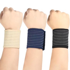 Clcyricher Wrist Support, 2 Pieces, Thin, Vantage Support, 15.7 inches (40 cm), Taped Supporter, Knee, Elbow, Wrist, Ankle, Multifunctional, Anti-Slip, Breathable, Heat Retention, Stretchable, For