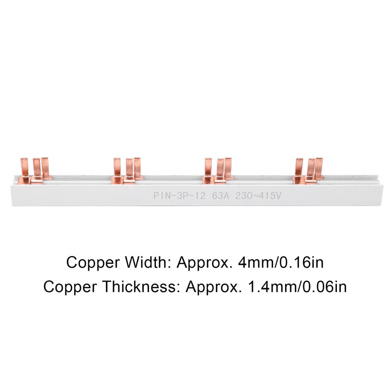 PIN TYPE Copper Busbar 3P 12 Way 63А PVC Good