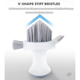 Cleaning Brushes 4-in-1 Floor Scrub Brush with Squeegee V-Shape Gap Scrub Brush Tile Grout Cleaner Brush Corner Crevice Scrubber Baseboards Brush Tool Groove Brush Multi-purpose Scrubbing Tools, Green