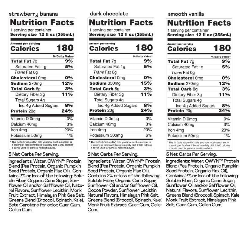 OWYN Only What You Need Protein Shake Variety Pack, Strawberry