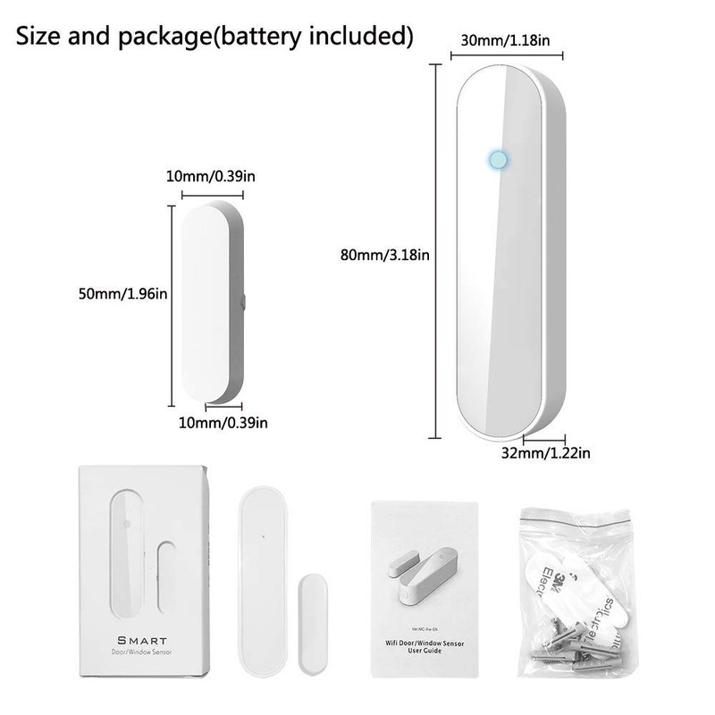 Yueyang WiFi Door/Window Sensor Magnets Detector Compatible with Alexa Google