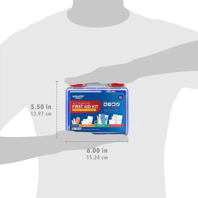 Equate 16WAL01376REV1 All-Purpose 85-Piece First Aid Kit