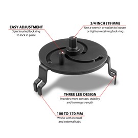 Performance Tool W80699 3-Jaw Fuel Tank Lock Ring Remover and Install Tool, Ideal For Serrated Fuel Tank Retaining Rings for In-Tank Fuel Pumps