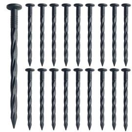 Aoipend 50 Pack Plastic Edging Nail, Spiral Nylon Landscape Anchoring Spikes, 8 Inch Garden Landscapes Stakes for Lawn Paver Edging, Weed Barrier, Artificial Turf Black