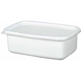 Takagi Metal FSK-MW Storage Container, Canister, Umeshi Drying Container, Hollow Shape, Square Shape, Medium, 0.2 gal (0.8 L), Dishwasher Safe, White