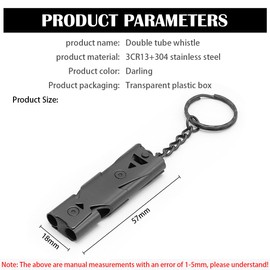 CTRICALVER Emergency Whistle, High Decibel Safety whistles with lanyard, keychain, Double Tubes Survival Whistle Electroplated grey, 80~150dB suitable for School, Gym, Outdoor Camping(2 set)