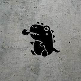 Decal Stickers of Little Dragon (Black) (Set of 2) Luxury Weatherproof Vinyl Decal Stickers for Laptop Desktop Smartphone Car Dirt Bike Wall Room Mason Jar Bathtub Door - ANDsticd87803BL