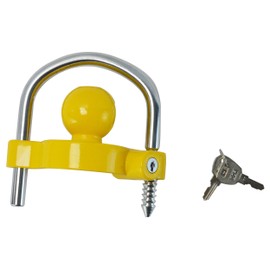 GoTow GT-10002 Yellow Universal Coupler Trailer Hitch Security Lock Fits 1 7/8" 2' 2 5/16"