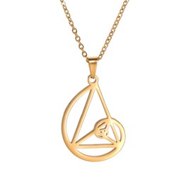 TEAMER Fibonacci Golden Spiral Necklace Stainless Steel Golden Cut Pendant Portable Math Irrational Charm Pendant Geometric Jewellery for Women, Stainless Steel