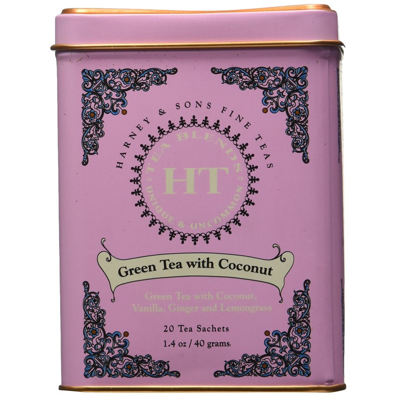 Harney and Sons Fine Teas, Green Tea with Coconut, 20