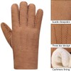 Harssidanzar Leather Mens Glove,Suede Lambskin Shearling Fur Cuff Thick Wool