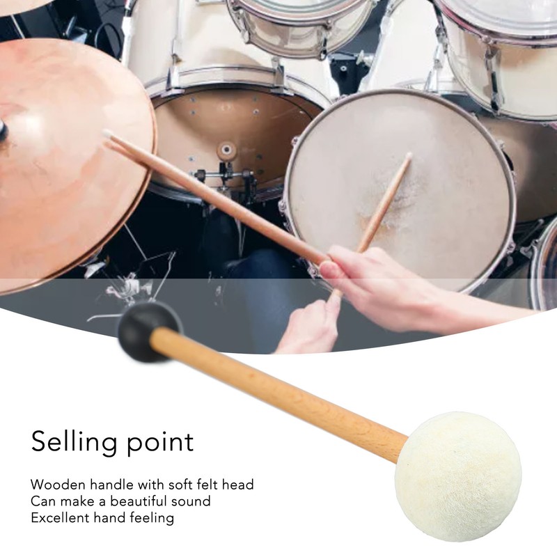 Drum Mallet Antislip Bass Drum Percussion Stick Hammer Wooden Musical